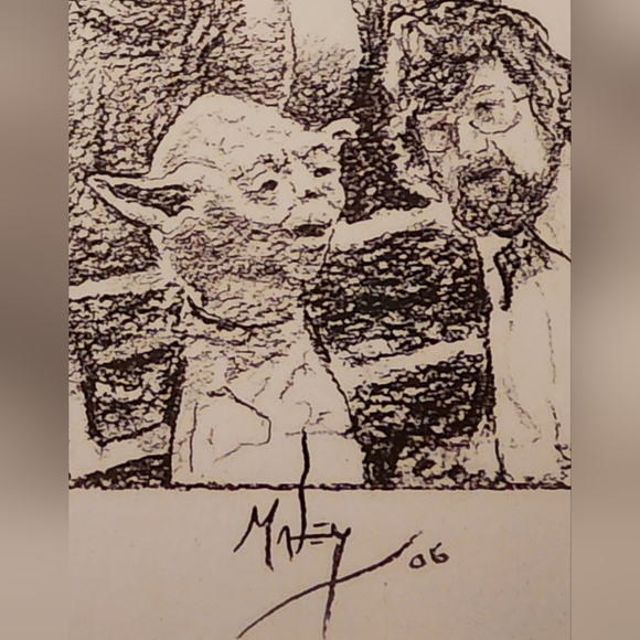 Star Wars Nick Maley Autographed 8 x 10 Yoda Luke Skywalker Sketch! - Picture 3 of 4